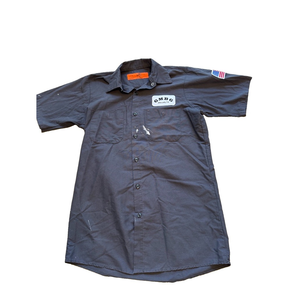 Gas Monkey Garage Mechanic Shirt FLAW Men's Small Short Sleeve Gray Biker